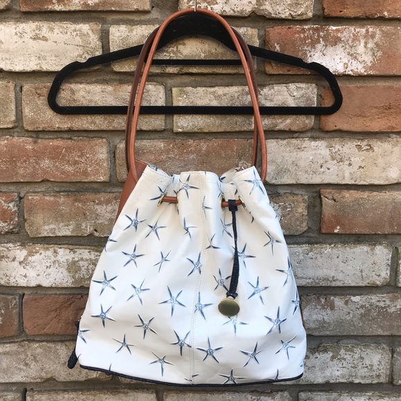 brahmin blue and white purse